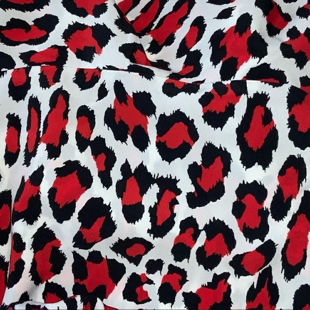 NEW ROBERT RODRIGUEZ LENA LEOPARD PRINT FAUX WRAP DRESS RED LEOPARD NWT SIZE 4 - Picture 7 of 13